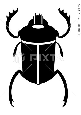 Scarab symbol, amulet and seal in ancient Egypt. The god Ra is seen to roll the sun across the sky each day, transforming bodies and souls. Dung beetles reflect this cycle by rolling dung into a ball. 93173475