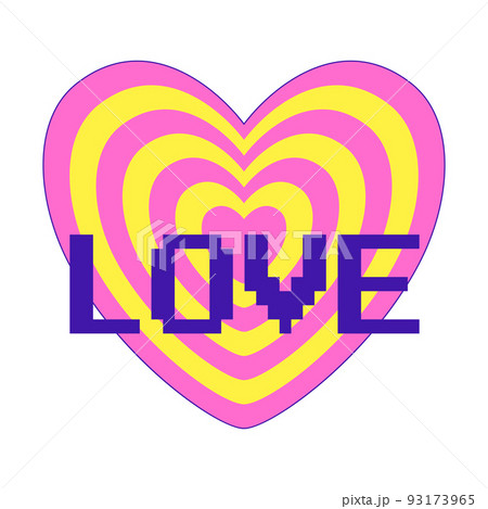 Sticker in Y2k style.Sticker in the shape of anのイラスト素材