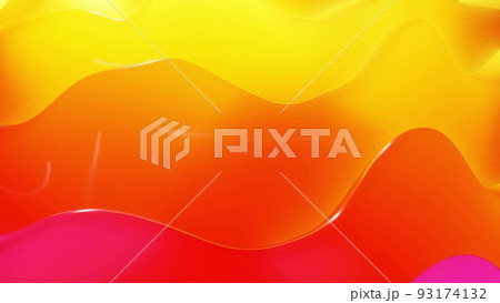 Stylish abstract background, surface of soft translucent material like peach jelly. Creative soft bright 3d bg with inner glow for festive events. Red orange yellow gradient. 3d render Stylish abstract background, surface of soft translucent material like peach jelly. Creative soft bright 3d bg with inner glow for festive events. Red orange yellow gradient. 3d render 93174132
