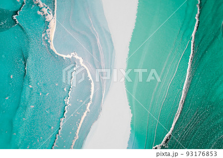 Ink, abstract, sea painting. Colorful liquid ink technique water texture for high resolution backdrop design.  93176853