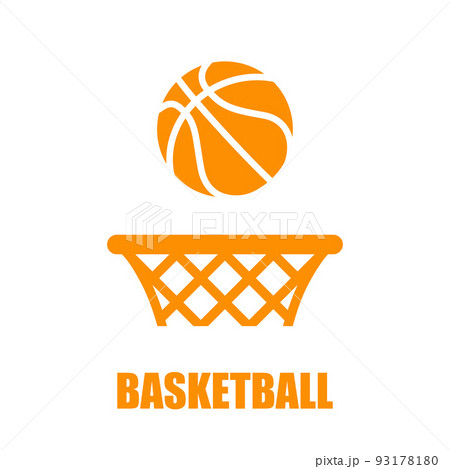 バスケットボールとゴールのアイコン 93178180