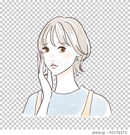 擔心/擔心的女人短鮑勃 93178373