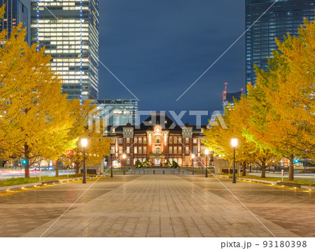 東京_丸ノ内のイチョウ並木絶景 東京_丸ノ内のイチョウ並木絶景 93180398