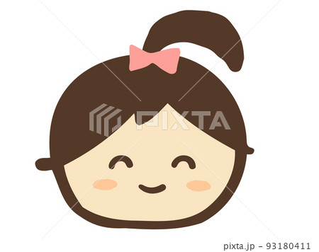 かわいい子供の笑顔の女の子/手描き人物イラスト素材 かわいい子供の笑顔の女の子/手描き人物イラスト素材 93180411