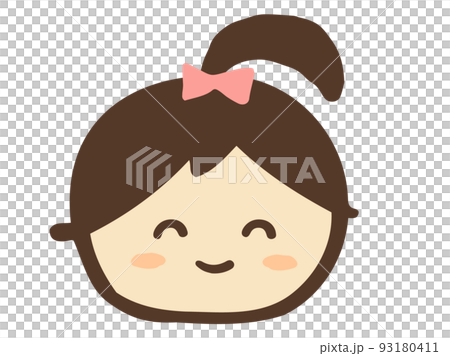 かわいい子供の笑顔の女の子/手描き人物イラスト素材 かわいい子供の笑顔の女の子/手描き人物イラスト素材 93180411