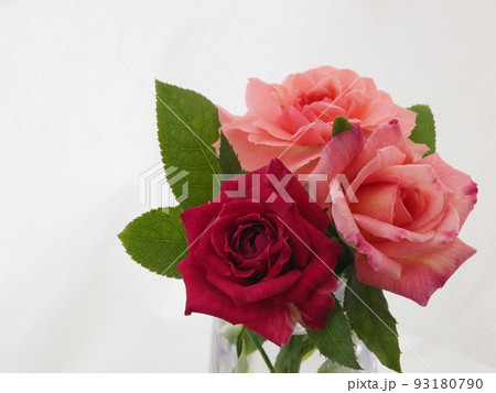 花瓶にけたバラの花 93180790