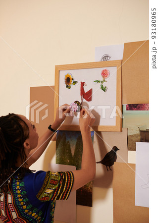 Woman Making Inspiring Collage Woman Making Inspiring Collage 93180965