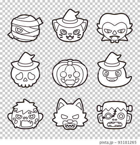 萬聖節字符集著色 萬聖節字符集著色 93181265