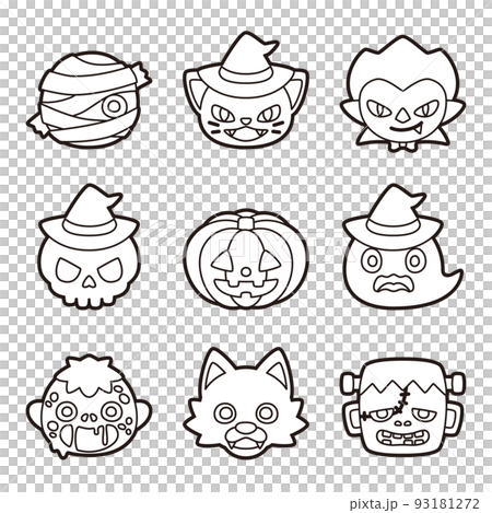 Halloween character set coloring 93181272