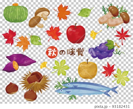 The taste of autumn watercolor material 93182431