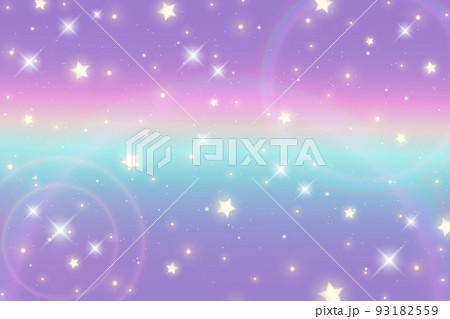 Holographic unicorn background with iridescent rainbow and glitter. Gradient pastel sky with sparkles. Galaxy wallpaper. Vector illustration. Holographic unicorn background with iridescent rainbow and glitter. Gradient pastel sky with sparkles. Galaxy wallpaper. Vector illustration. 93182559
