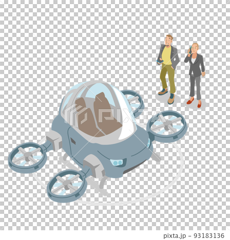 エアドローンで外出する外国人ビジネスマン 93183136