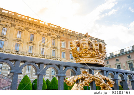 Golden crown at Royal Palace in Stockholm 93183463