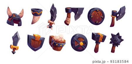 Viking game props icons, ui rpg game design assets Viking game props icons, ui rpg game design assets 93183584