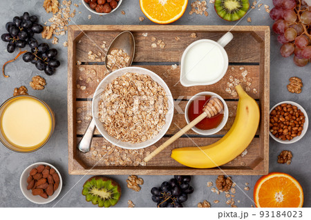 healthy breakfast ingredients. 93184023