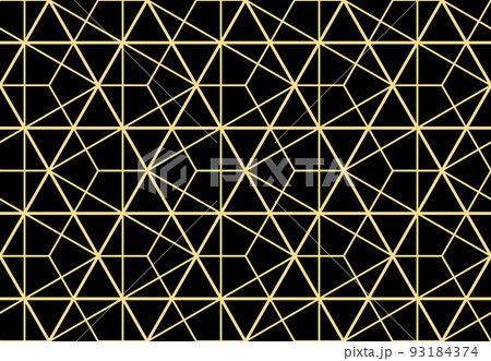 The geometric pattern with lines. Seamless vector background. Gold and black texture. Graphic modern pattern. Simple lattice graphic design The geometric pattern with lines. Seamless vector background. Gold and black texture. Graphic modern pattern. Simple lattice graphic design 93184374