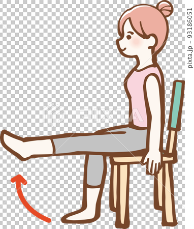 一個女人在椅子上鍛煉的插圖 93186051