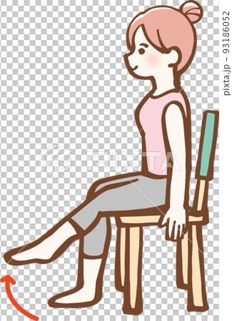 Illustration of a woman exercising on a chair 93186052