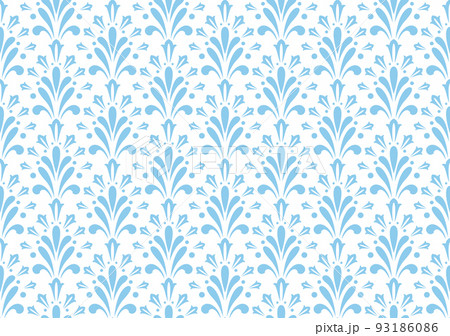 Flower geometric pattern. Seamless vector background. White and blue ornament 93186086