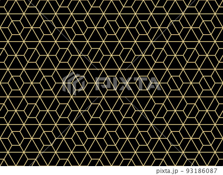 The geometric pattern with lines. Seamless vector background. Gold and black texture. Graphic modern pattern. Simple lattice graphic design 93186087