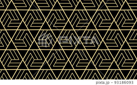 Abstract geometric pattern. A seamless vector background. Gold and black ornament. Graphic modern pattern. Simple lattice graphic design 93186093