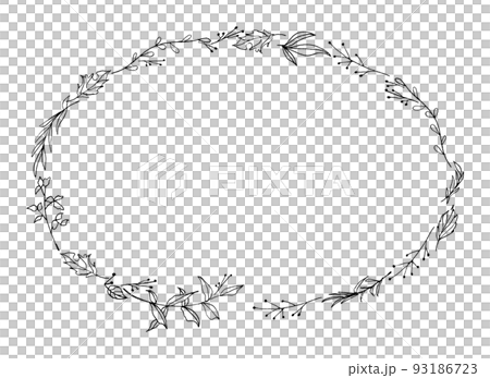 Botanical frame monochrome 93186723