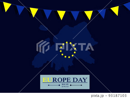 Europe Day 9th May. Europe Map Concept. Vector Background Illustration, banner, poster Europe Day 9th May. Europe Map Concept. Vector Background Illustration, banner, poster 93187103
