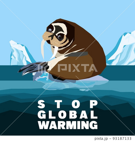 Global warming concept. Stop Global warming vector poster Global warming concept. Stop Global warming vector poster 93187133
