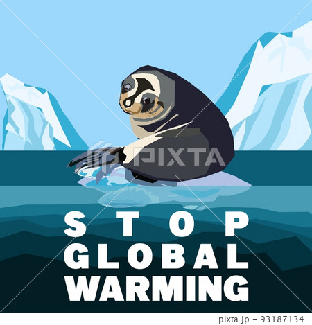 Global warming concept. Stop Global warming vector poster Global warming concept. Stop Global warming vector poster 93187134