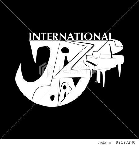 International Jazz Day music negative space style vector poster International Jazz Day music negative space style vector poster 93187240