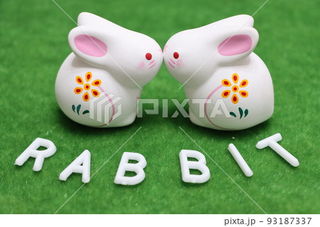 ウサギの置物とアルファベット(RABBIT) ウサギの置物とアルファベット(RABBIT) 93187337