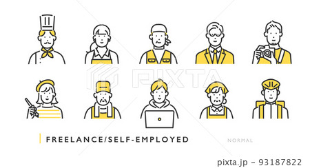 フリーランス・個人事業主のイメージイラスト素材 93187822