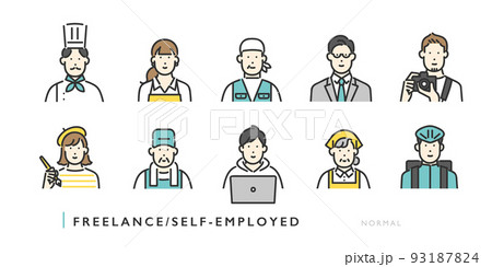 フリーランス・個人事業主のイメージイラスト素材 フリーランス・個人事業主のイメージイラスト素材 93187824