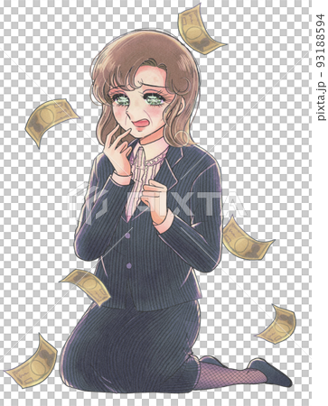 A middle-aged female office worker who worries about paying money A middle-aged female office worker who worries about paying money 93188594