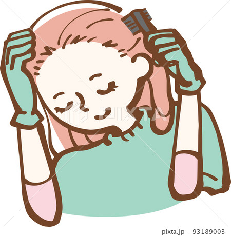 女性　ヘアカラー　カラーリング　髪 　イラスト 93189003