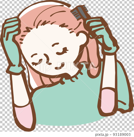 女性　ヘアカラー　カラーリング　髪 　イラスト 93189003