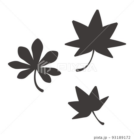 シンプルなもみじのシルエット　アイコン　バリエーション 93189172