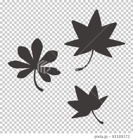 シンプルなもみじのシルエット　アイコン　バリエーション 93189172