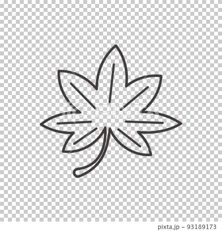 シンプルなもみじの線画 アイコン ブラック シンプルなもみじの線画 アイコン ブラック 93189173
