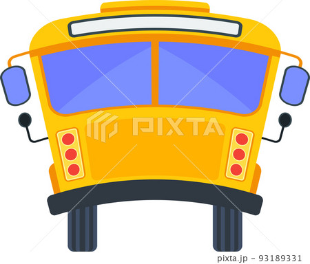 Yellow school bus of back projection with curved roof. 93189331
