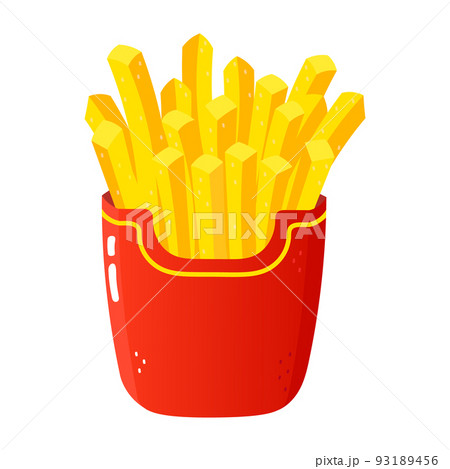 Cute funny french fries character. Vector hand... - Stock Illustration  [93189456] - PIXTA