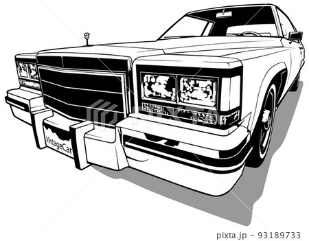 Drawing of a Classic American Vintage Carのイラスト素材 [93189733