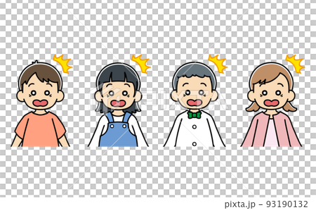 Child surprised toddler boy girl facial expression upper body illustration 93190132