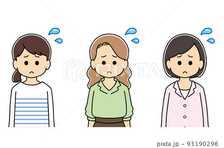 大人 困る 女性 表情 上半身 イラスト 大人 困る 女性 表情 上半身 イラスト 93190296