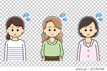 大人 困る 女性 表情 上半身 イラスト 大人 困る 女性 表情 上半身 イラスト 93190296