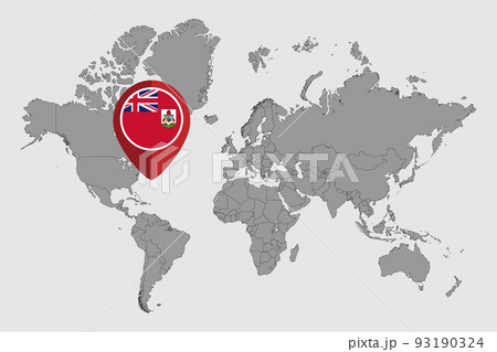 世界地図上のバミューダの位置