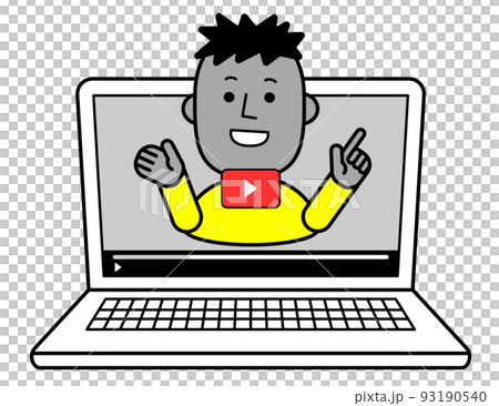 動画配信者　シンプルイラスト　外国人 93190540