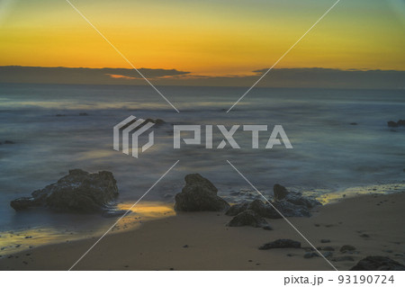 Beautiful sunset at the beach in Porto Covo, Portugal Beautiful sunset at the beach in Porto Covo, Portugal 93190724