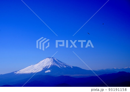 冬の快晴と白富士 93191158