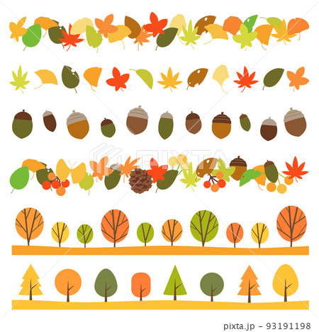 カットイラスト_秋の自然セット カットイラスト_秋の自然セット 93191198
